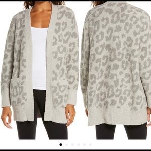 Barefoot Dreams CozyChic Leopard Cardigan Small